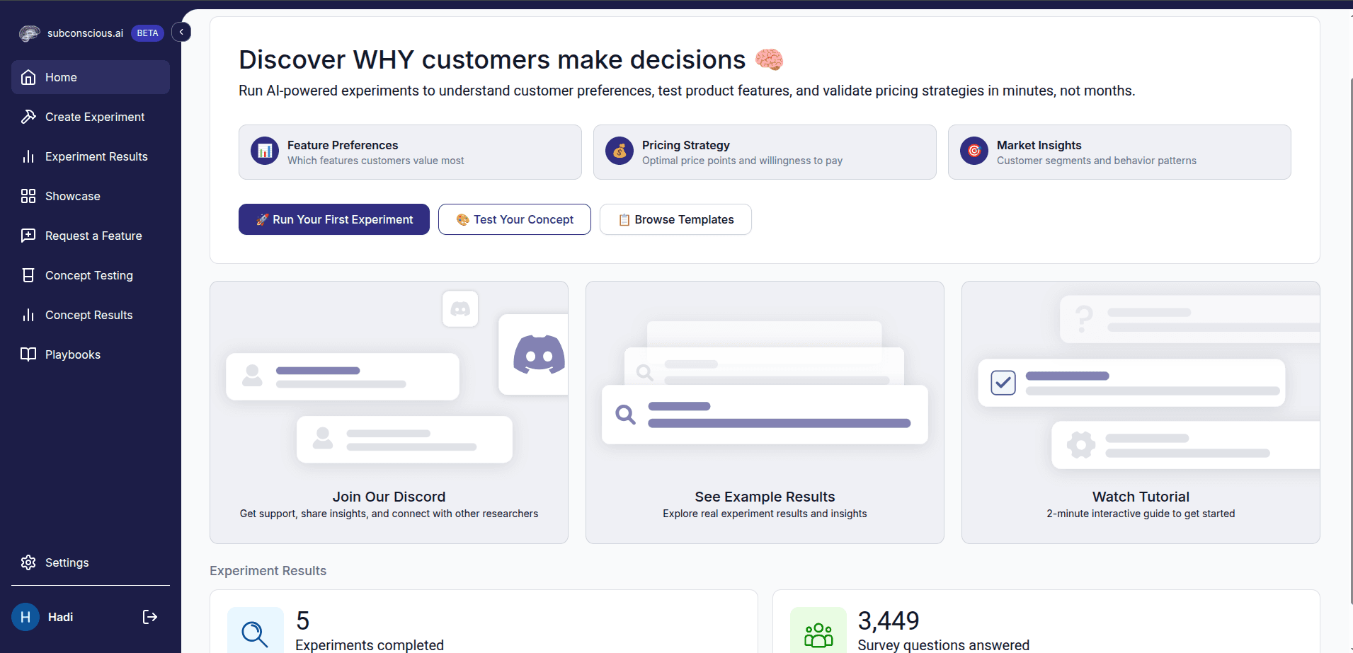 Subconscious AI screenshot